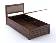 Lorveth Sheesham Wood Single Bed With Storage (Walnut Finish)