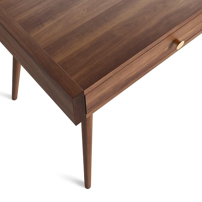 ONIJA  heesham Wooden Finish Study Table for Students Laptop Office Desk Workstation Writing Tables Natural Finish (3 Drawer)
