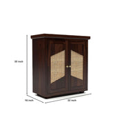 ONIJA Sheesham Wood Storage Cabinet with Natural Cane Doors