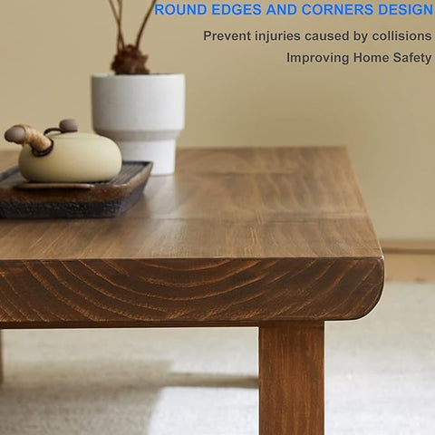 ONIJA  Japanese Style Sheesham Wood Coffee Table for Living Room, Dining Room, Bedroom, Kitchen, Office Home Decor