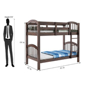 Wooden Bunk Bed with Ladder & Safety Rails