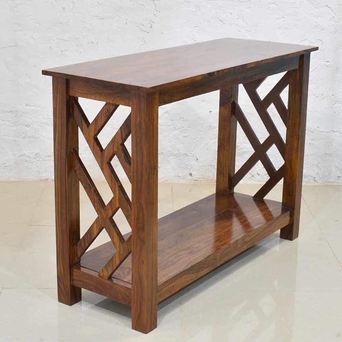 ONIJA Wooden Console Tables for Living Room | Sheesham Wood Furniture Console Table for Bedroom | Entryway Solid Wood Side Table for Home and Office | Provincial Teak Finish