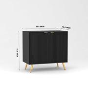 Tveshan HDMR Premium Wood Sideboard Cabinet (Black)
