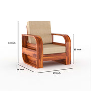onija Sheesham Wood 1 Seater Sofa