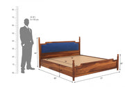 Veyon Sheesham Wood Queen Size Bed Without Storage (Honey Finish)