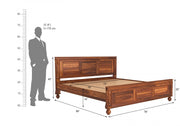 Shilvay Sheesham Wood King Size Bed Without Storage (Honey Finish)