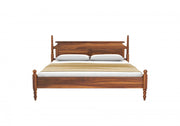 Vrukon Sheesham Wood King Size Bed Without Storage (Honey Finish)