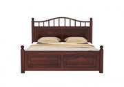 Varnak Sheesham Wood King Size Bed Without Storage (Walnut Finish)