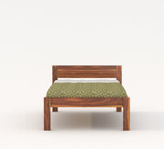 Slatty Sheesham Wood Single Bed Without Storage (Honey Finish)