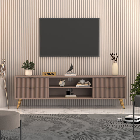 ONIJA Modern TV Unit Cabinet for Living Room | Premium Wooden Media Console with Storage Shelves