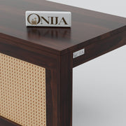 Onija Solid Wood Cane Coffee Table with Hidden Seating