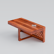Onija Sheesham Wood Center Table With Stools (Natural Finish)
