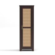 onija Solid Sheesham Wood Wardrobe Cabinet 1  Cane Rattan Door