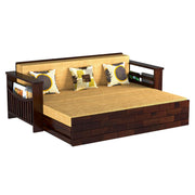 ONIJA ONIJA Solid Sheesham Wooden Sofa Cums Bed with Mattress for Living Room 3 Seater Sofa Cums Bed