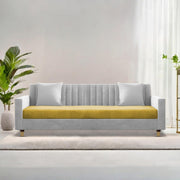 ONIJA Modern 3 Seater Sofa – Grey & Mustard