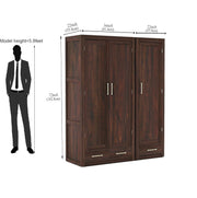 onija Solid Sheesham Wood Wardrobe Space Saving with 3 Door & 3 Drawer