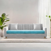 ONIJA Modern 3 Seater Sofa – Grey & Turquoise