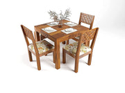 Wooden Dining Table Set with 4 Chairs