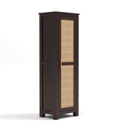 onija Solid Sheesham Wood Wardrobe Cabinet 1  Cane Rattan Door