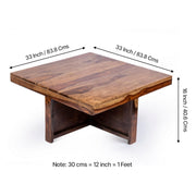 onija Sheesham Wood 4 Seater Coffee Table Set In Teak Finish
