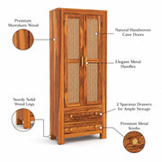 onija Solid Sheesham Wood Wardrobe Cabinet