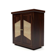 ONIJA Sheesham Wood Storage Cabinet with Natural Cane Doors
