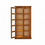 onija Solid Wood Vista Book Shelf Wooden with Acrylic Glass Door