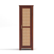 onija Solid Sheesham Wood Wardrobe Cabinet 1  Cane Rattan Door