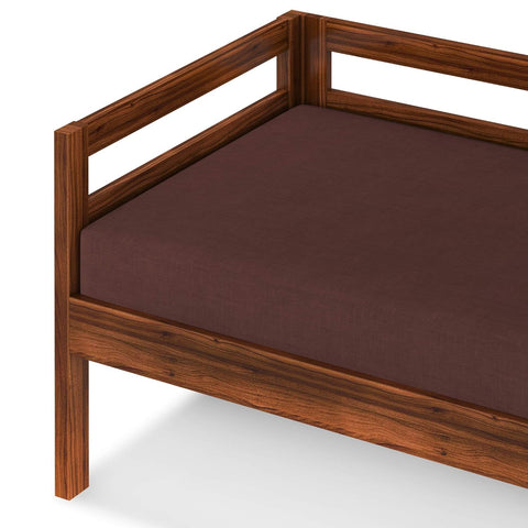 ONIJA Sheesham Wood 3 Seater Sofa Cum Diwan Bed for Living Room Bedroom Furniture Three Seater Sofa Wooden Couch Diwan Sofa Settee for Home, Hall, and Office