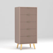 Pravyan HDMR Premium Wood Chest Of Drawer (Mocha Beige)