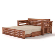 ONIJA Solid Sheesham Wooden Sofa Cums Bed with Mattress for Living Room  3 Seater Sofa Cums Bed