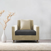 ONIJA Modern Accent Armchair – Beige & Black