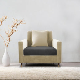 ONIJA Modern Accent Armchair – Beige & Black
