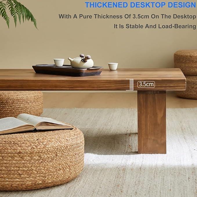 ONIJA  Japanese Style Sheesham Wood Coffee Table for Living Room, Dining Room, Bedroom, Kitchen, Office Home Decor