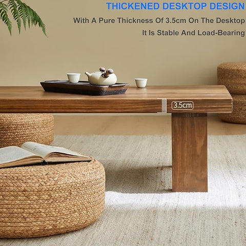 ONIJA  Japanese Style Sheesham Wood Coffee Table for Living Room, Dining Room, Bedroom, Kitchen, Office Home Decor