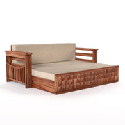 ONIJA Solid Sheesham Wooden Sofa Cums Bed with Mattress for Living Room  3 Seater Sofa Cums Bed