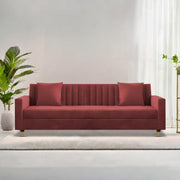 ONIJA Modern 3 Seater Sofa – Maroon Velvet