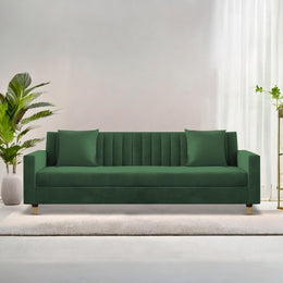 ONIJA Modern 3 Seater Sofa – Green Velvet
