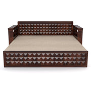 ONIJA Solid Sheesham Wooden Sofa Cums Bed with Mattress for Living Room  3 Seater Sofa Cums Bed