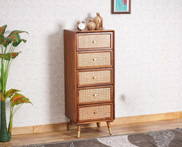 onija Wooden Chest of Drawers with 5 Compartment Storage
