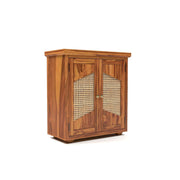 ONIJA Sheesham Wood Storage Cabinet with Natural Cane Doors
