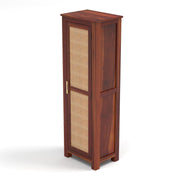 onija Solid Sheesham Wood Wardrobe Cabinet 1  Cane Rattan Door
