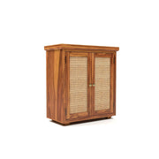 ONIJA Sheesham Wood Storage Cabinet with Natural Cane Doors
