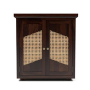 ONIJA Sheesham Wood Storage Cabinet with Natural Cane Doors