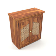 ONIJA Sheesham Wood Storage Cabinet with Natural Cane Doors