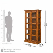 onija Solid Wood Vista Book Shelf Wooden with Acrylic Glass Door