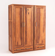 onija Solid Sheesham Wood Wardrobe Space Saving with 3 Door & 3 Drawer