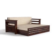 ONIJA Solid Sheesham Wooden Sofa Cums Bed with Mattress for Living Room  3 Seater Sofa Cums Bed
