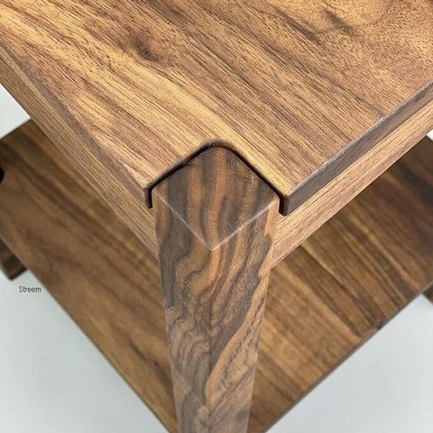 ONIJA Solid Sheesham Wood Lamp Side Table with Lower Shelf (Style-02) Brown