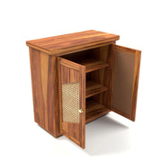 ONIJA Sheesham Wood Storage Cabinet with Natural Cane Doors